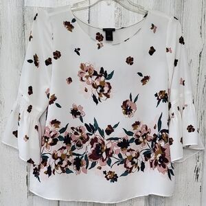 AT Factory Top Cream w/Wine/Pink Floral